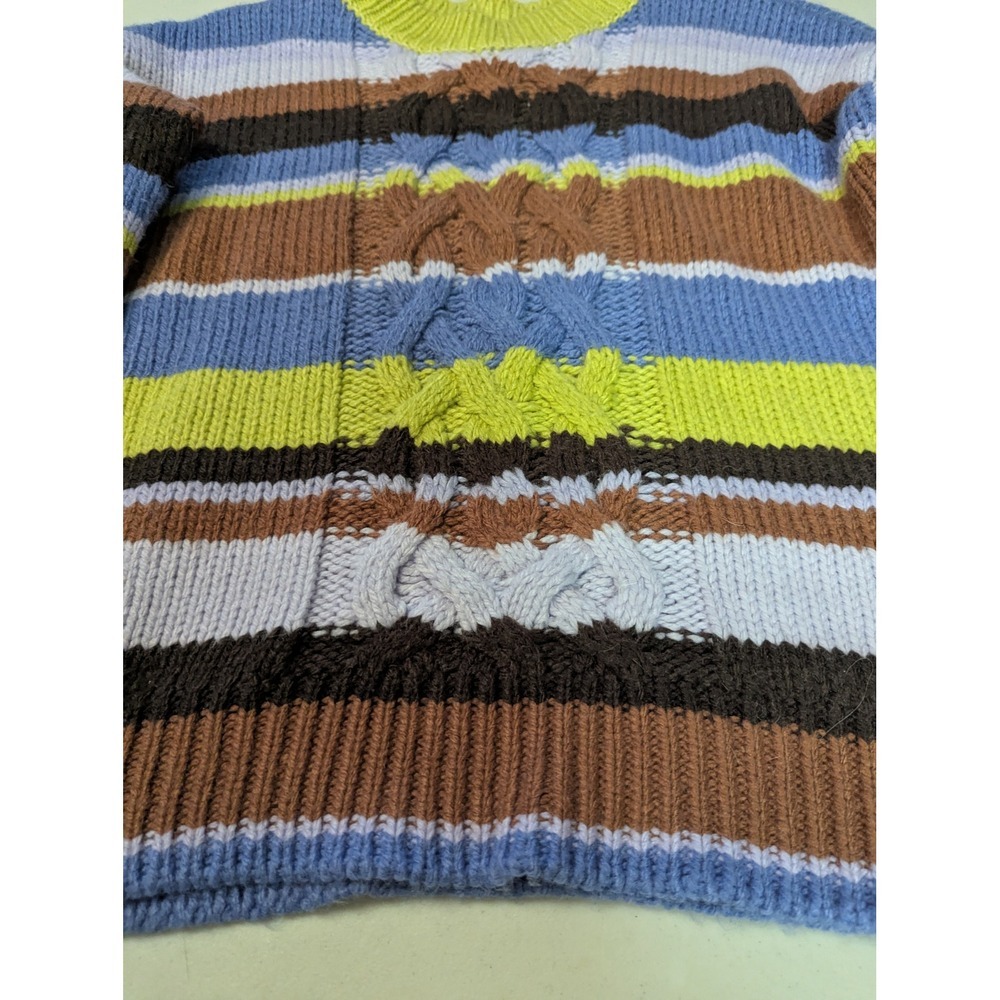 St. John's Bay Striped Cable Knit Sweater Small Multi-Color Crewneck Vintage Y2K - Picture 8 of 13